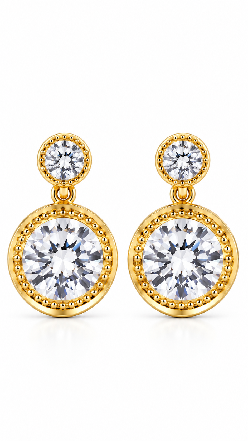 Gold Round Earrings