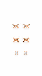 Plain Knot Solitaire Stud Earrings Set - Aaryahi Silver jewellery product photo