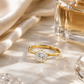 Round Solitaire Twist Band Ring