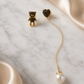 Teddy Bear & Heart Chain Earrings