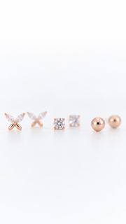 Butterfly, Solitaire & Ball Earrings - Aaryahi Silver jewellery product photo