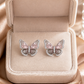 Pink Crystal Butterfly Earrings