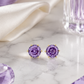 Purple Round Earrings