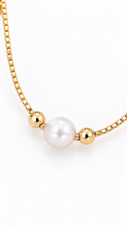 Gold Triple Pearl Bead Chain