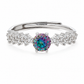 Mystic Blue-Purple Round Adjustable Ring