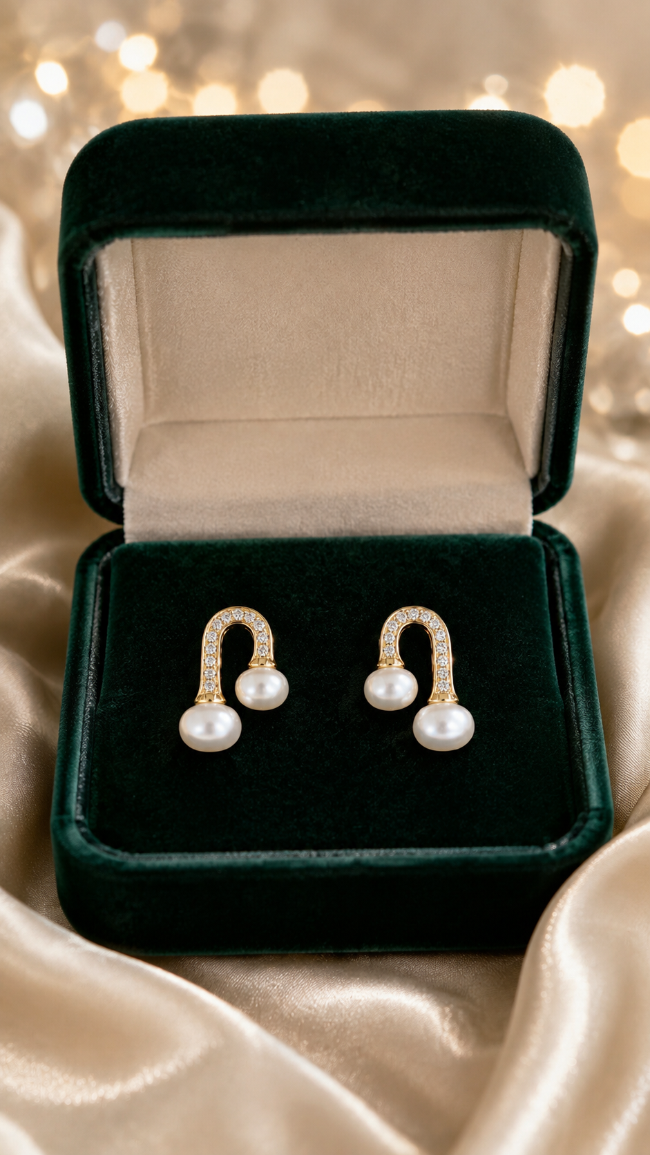 Gold-Tone Pearl Earrings