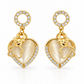 Gold Heart Teddy Earrings
