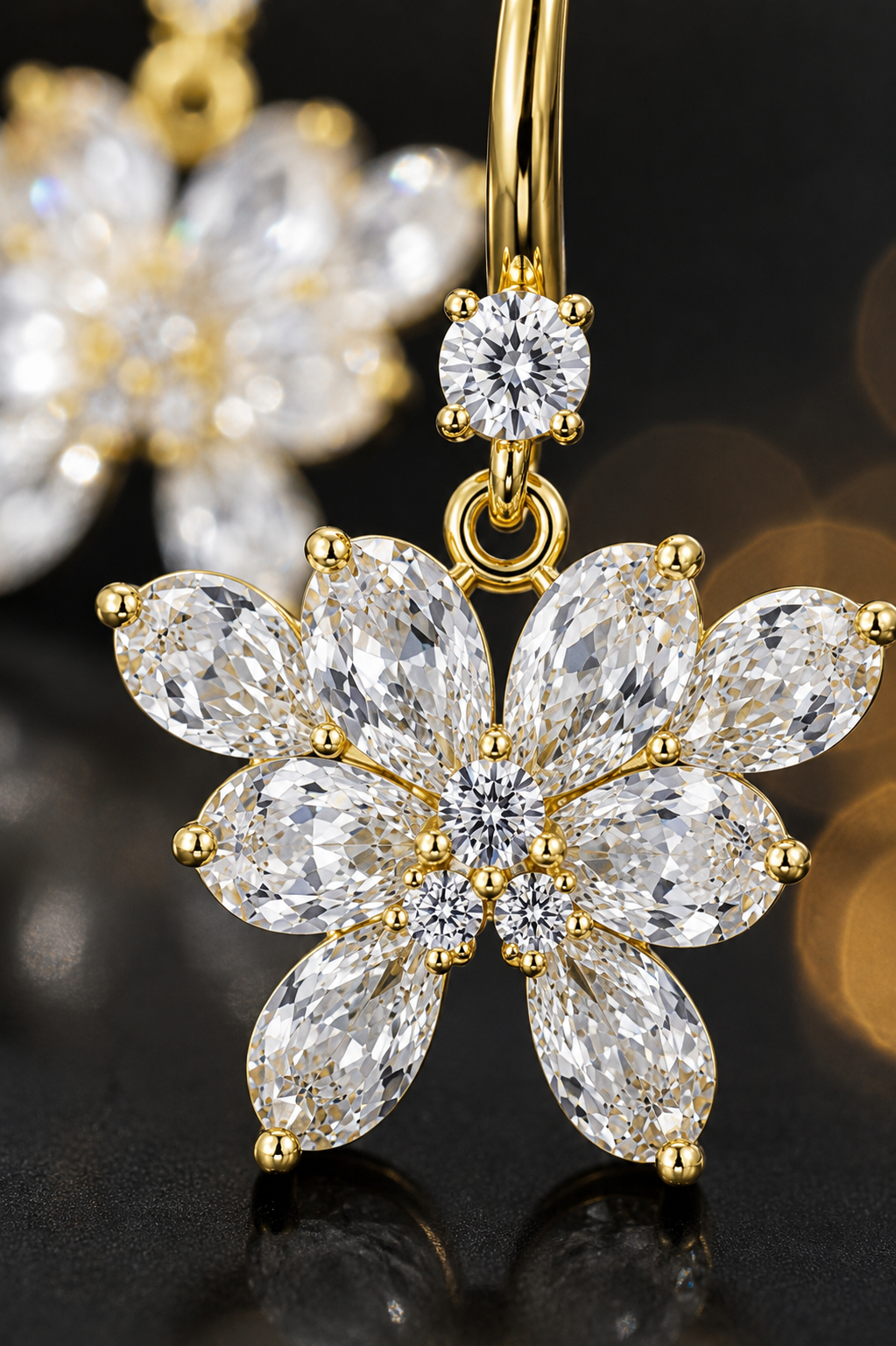Floral Pear-Cut Earrings