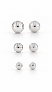 Polished Ball Stud Earrings Set – 3 Sizes - Aaryahi Silver jewellery product photo