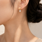 Gold Star CZ Drop Earrings