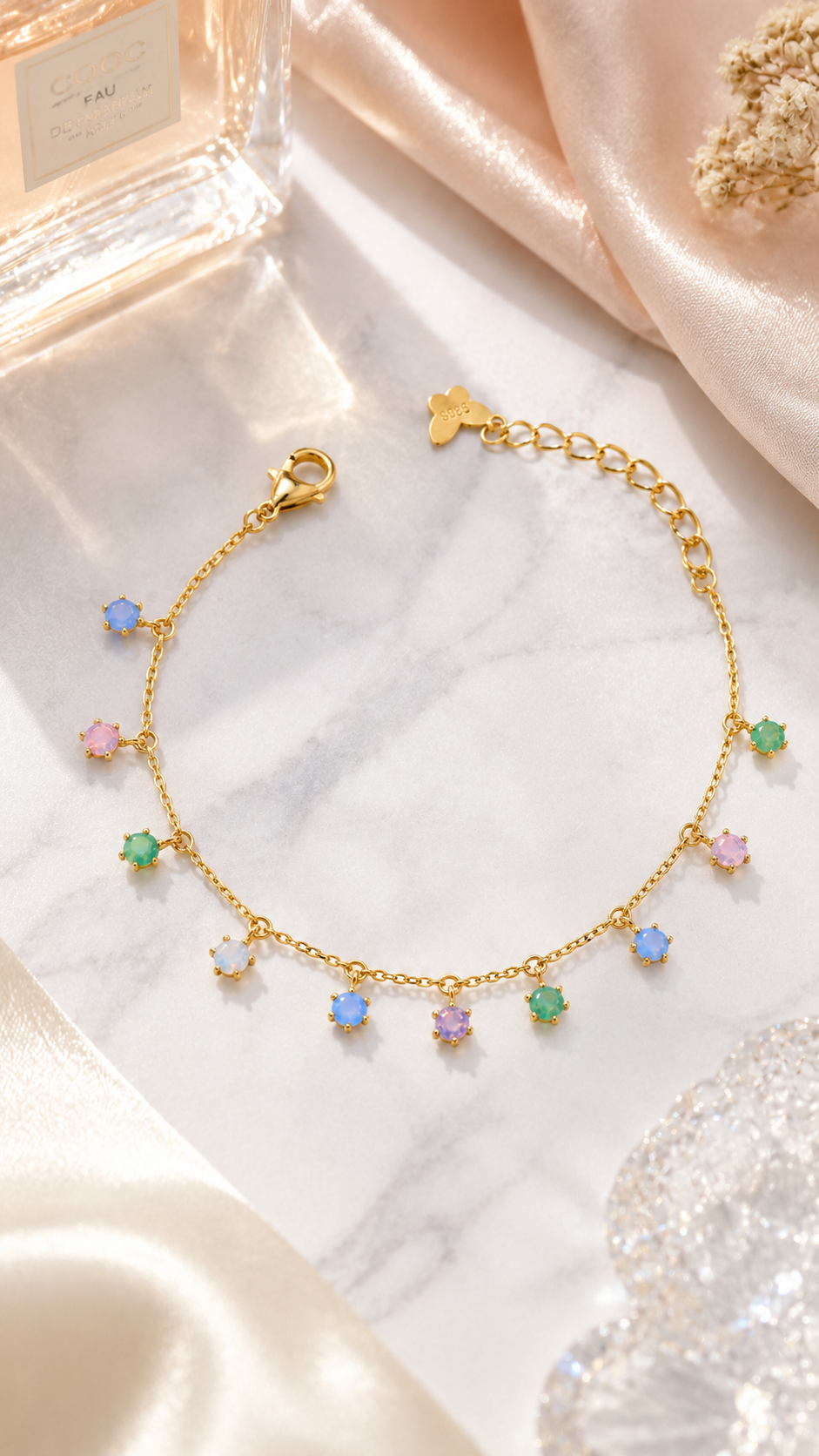 Multicolor Dangle Charm Bracelet