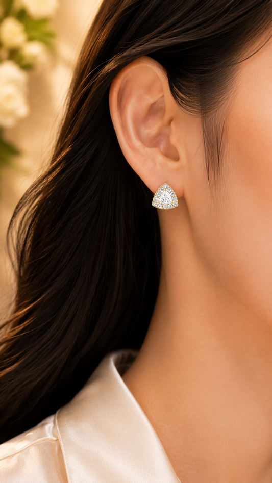 Triangle Halo Earrings