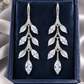 Marquise White Leaf  Drop Earrings