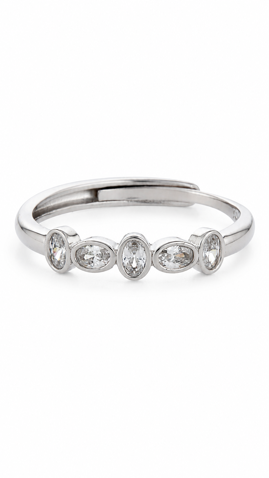 Five Oval-Cut Adjustable Ring