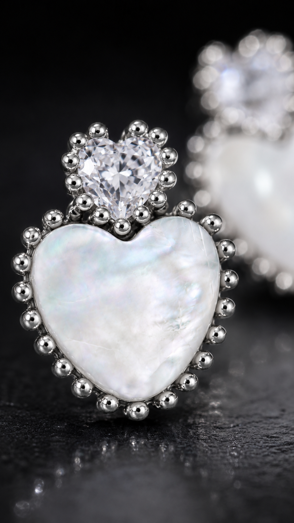 Pearl Heart Earrings