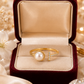 Pearl & Bar Open Adjustable Ring