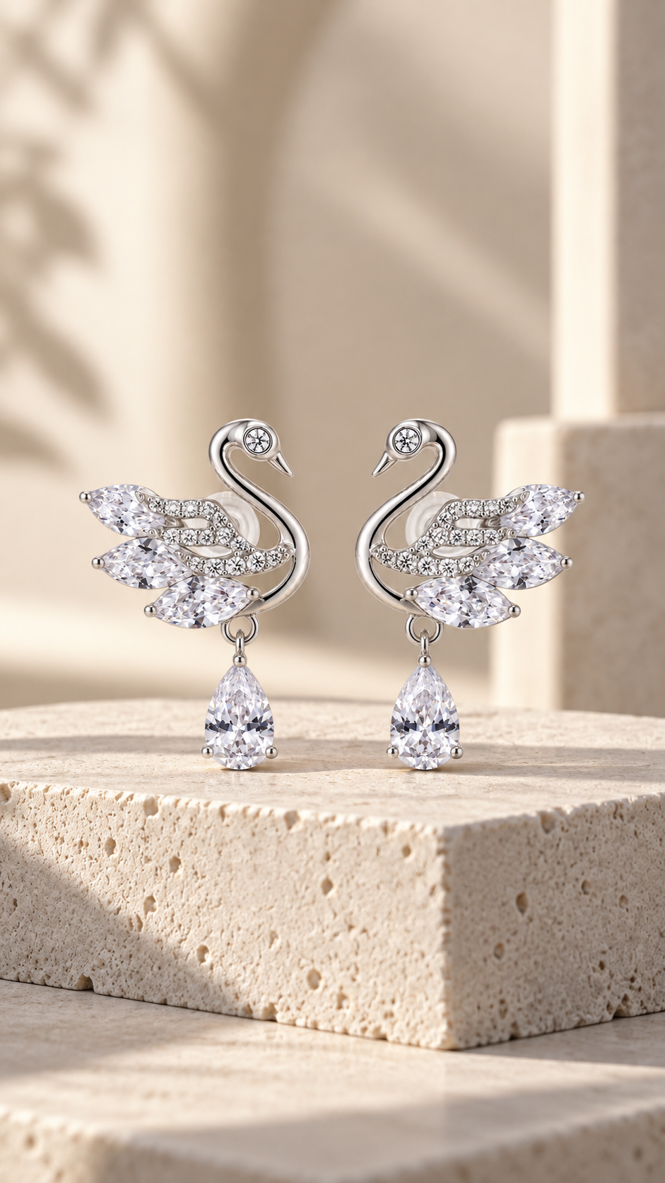 Swan Marquise Teardrop Earrings