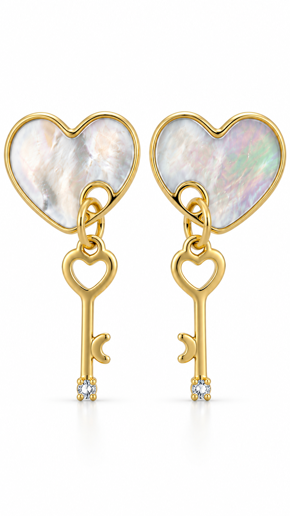 Heart & Key Earrings