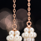 Elegant Rose Gold-Plated Pearl Cluster Chain Drop Earrings for Women