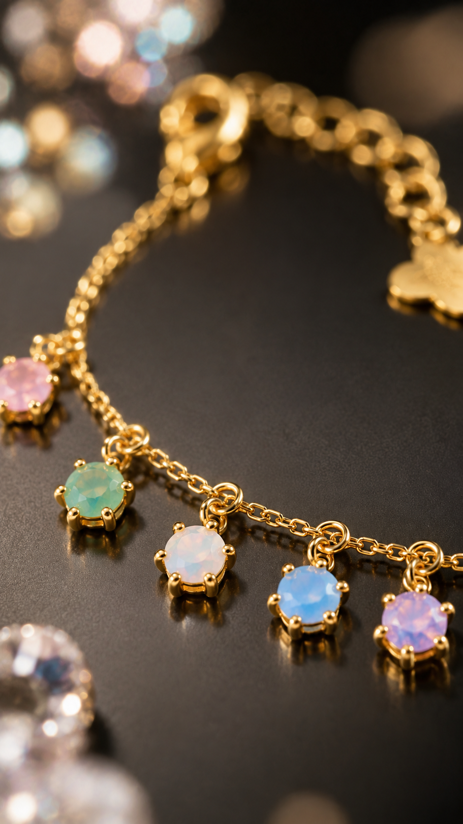 Multicolor Dangle Charm Bracelet