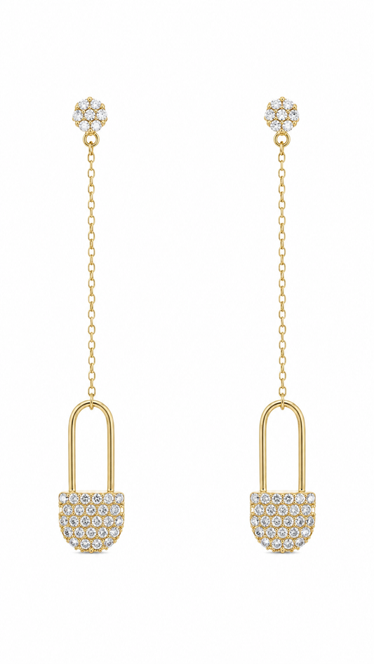 Padlock Chain Earrings
