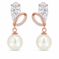 Rose-Gold Pearl Earrings