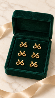 Minimalist Open Bow Earrings Set – 3 Pairs - Aaryahi Silver jewellery product photo