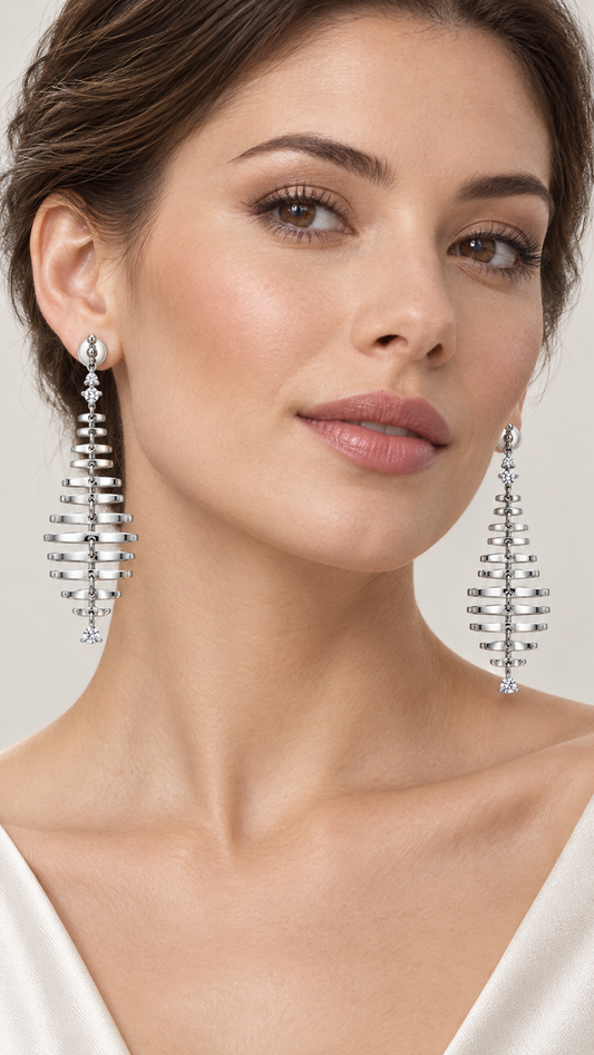 Geometric Tiered Drop Earrings