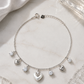 Pearl Heart Dangle Charm Bracelet