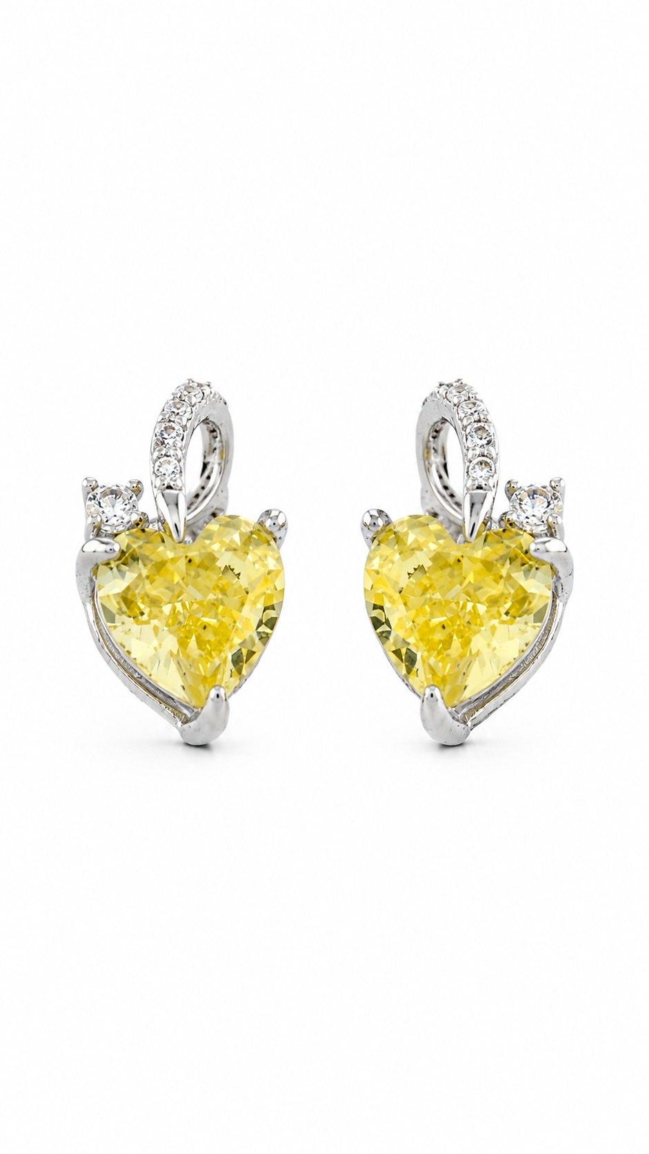 Yellow Heart Earrings