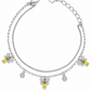 Double-Layer Yellow Bee Charm Bracelet