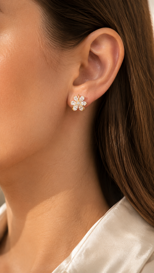 Floral Pear-Cut Earrings