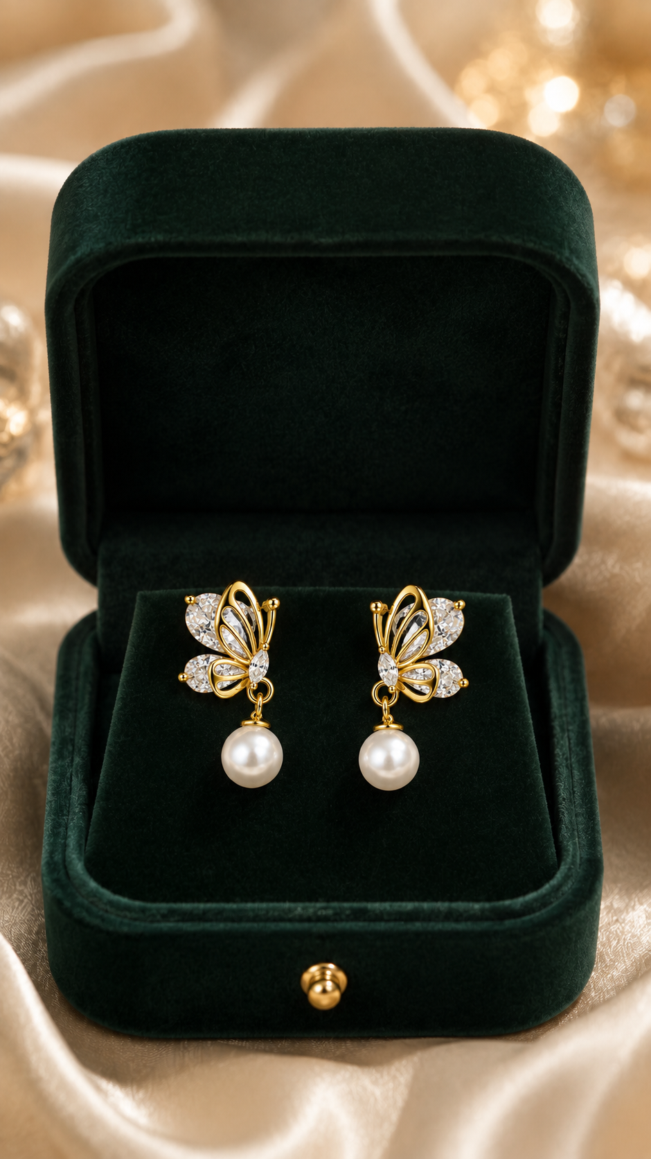 Butterfly Pearl Earrings