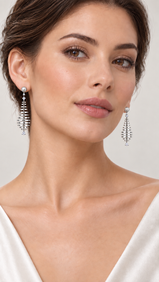 Geometric Tiered Drop Earrings