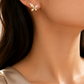 Gold Butterfly Marquise & Baguette CZ Stud Earrings