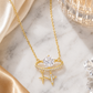 Celestial Planet CZ & Twin Star Gold Pendant Necklace