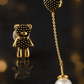 Teddy Bear & Heart Chain Earrings