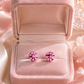 Pink Round Solitaire Earrings