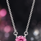 Pink Round-Cut Solitaire Necklace
