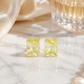 Yellow Rectangle Crystal Earrings