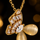 Golden Butterfly Gem Necklace