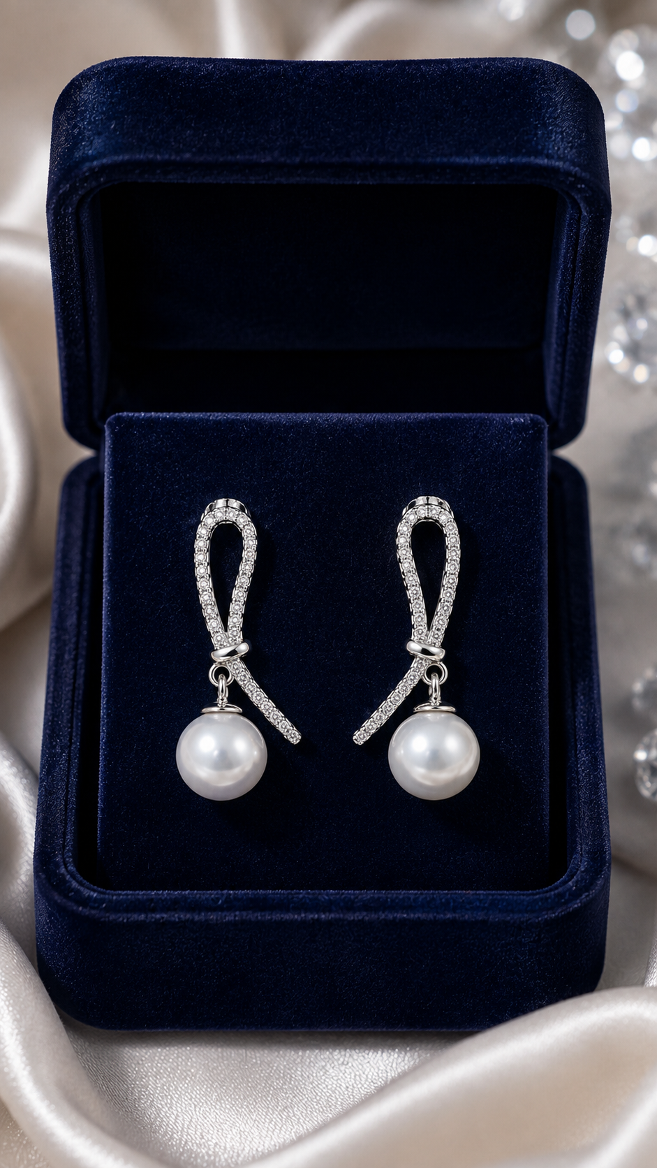 Silver-Tone Pearl Earrings