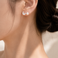 Rose Gold Moon & Star Pearl Stud Earrings