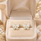 Gold Butterfly Marquise & Round CZ Stud Earrings for Women