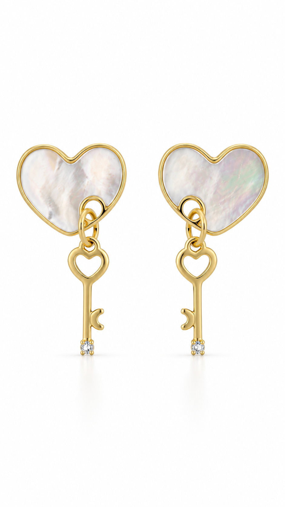 Heart & Key Earrings