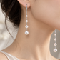 Graduated Pearl Chain Drop Earrings