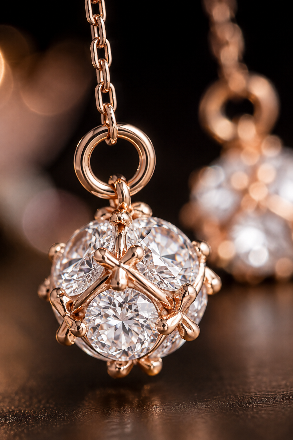 Rose-Gold Long Chain Earrings
