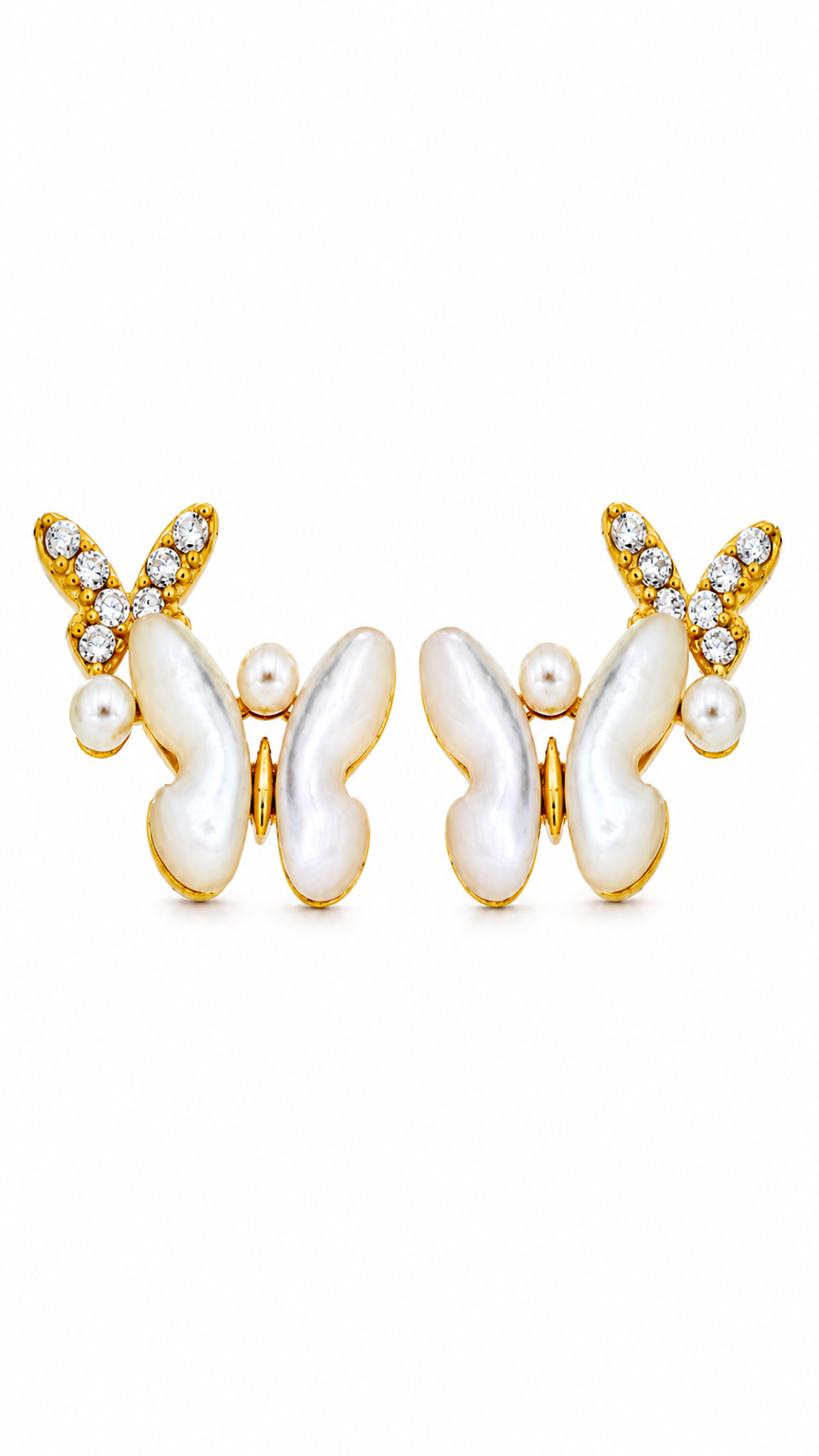 Pearl Butterfly Earrings