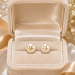 Elegant Gold Star Accent Pearl Stud Earrings for Women