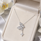 Silver Butterfly Drop Necklace